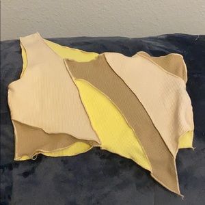 One Shoulder Contrast Top